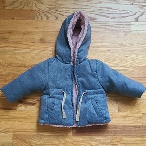 Jean Bourget reversible hooded parka girl 18 month